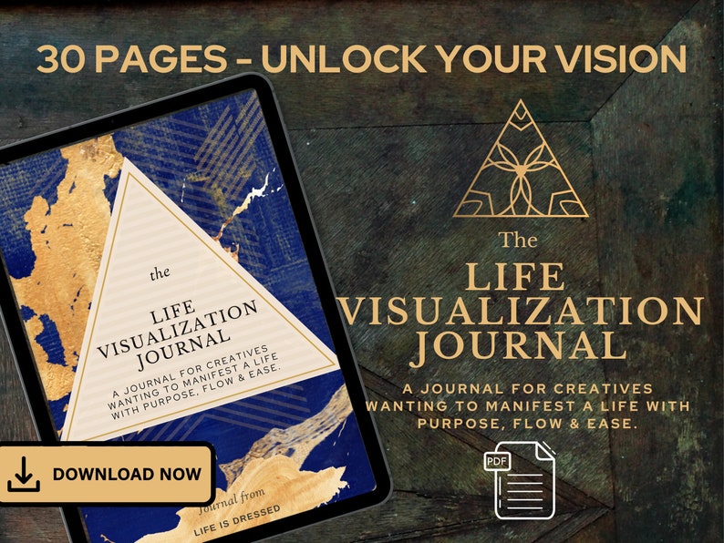 Life Vision Journal Digital Printable Pages Wellness Planner PDF Self-Care Worksheet Dream Manifestation Life Planner image 1