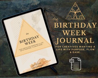 Birthday Week Refection Journal | Reflection Workbook | Clarity Journal | Small business Journal | Digital Journal |iPad