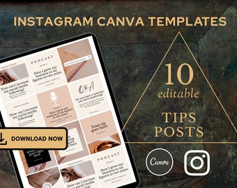 10 Tip Social Media Posts | INSTANT DOWNLOAD | Instagram Posts | Engagement posts | Small business | Canva Template | Facebook | Instagram