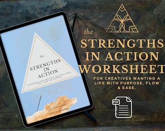 The Strengths in Action Worksheet | Clarity Journal | Small business Journal | Digital Journal |iPad