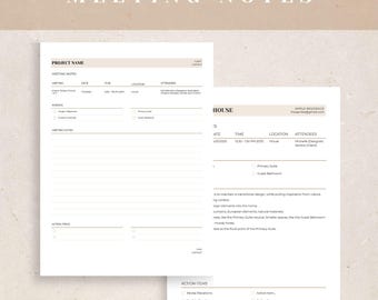 Meeting Notizen Vorlage | Architektur & Interior Design Vorlagen