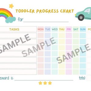 Tableau de récompenses imprimable pour enfants | Outil de suivi des progrès des tout-petits | Tableau des objectifs d'apprentissage préscolaires | Téléchargement numérique instantané