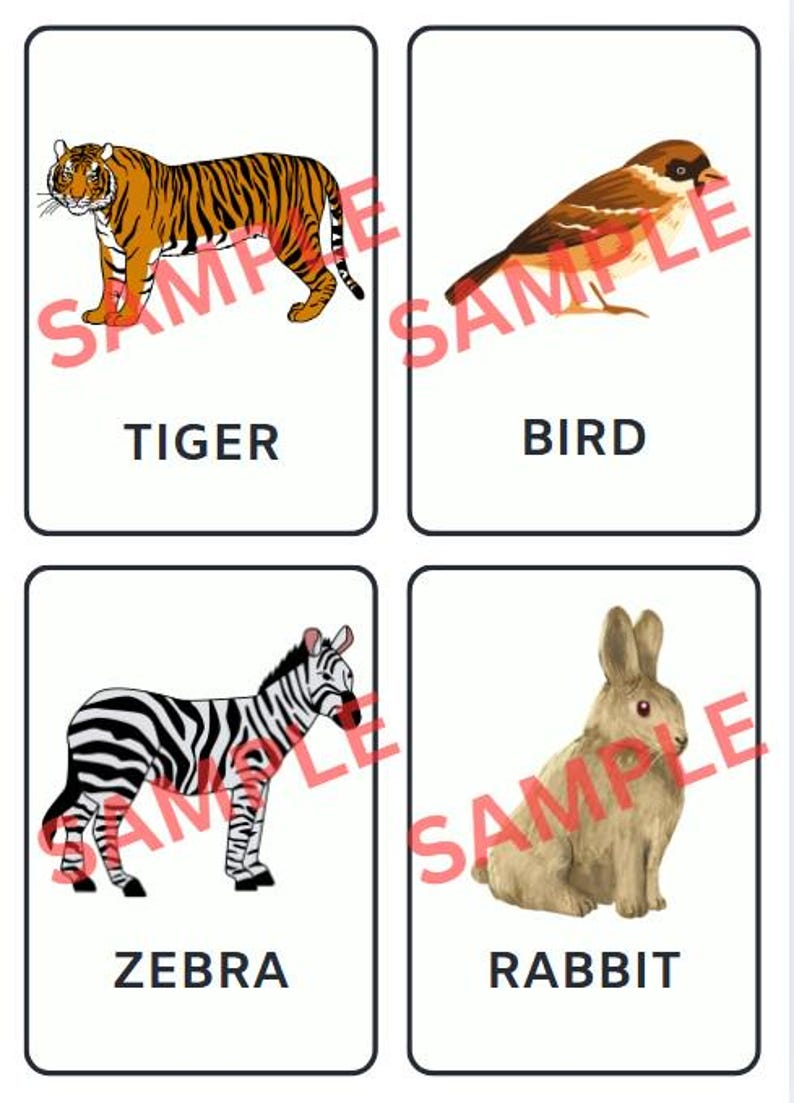 Printable Animal Flashcards for Kids | Preschool Learning Cards ...