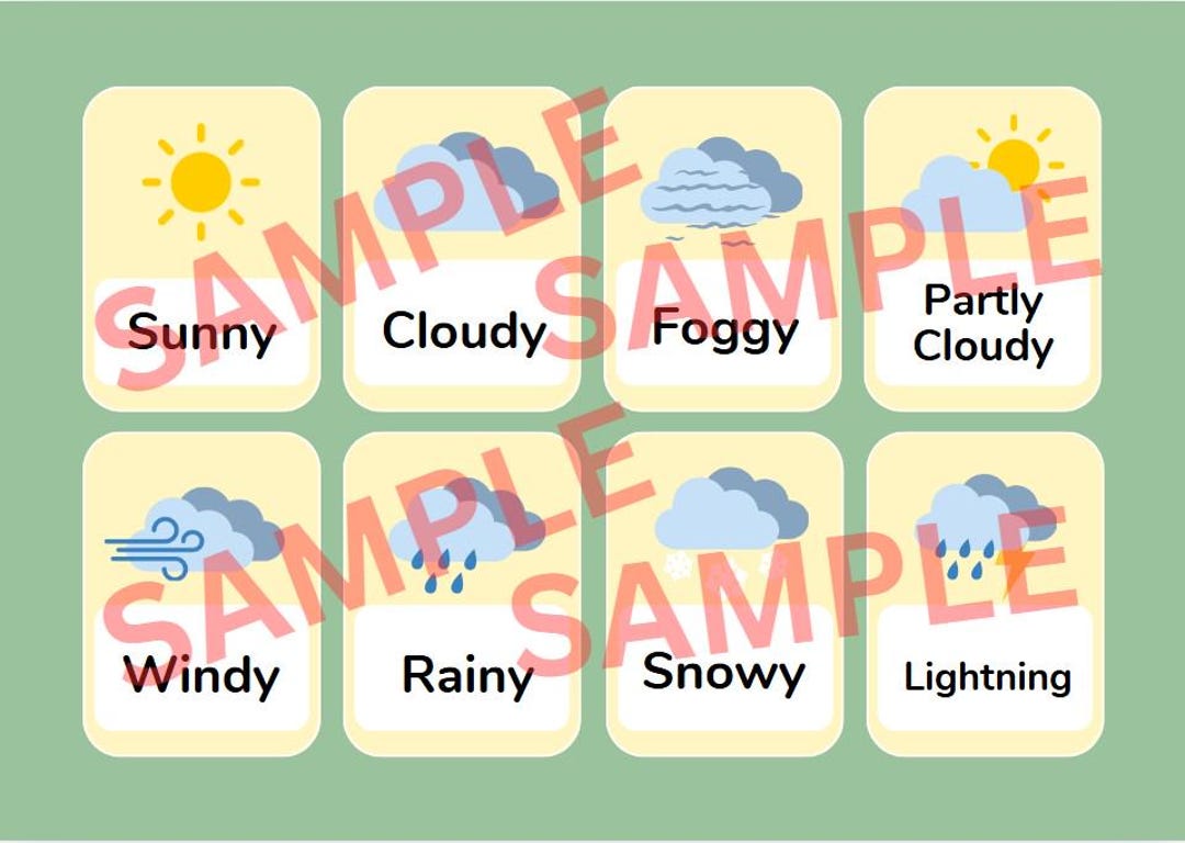Weather Flashcards for Kids | Preschool Printable Weather Cards ...