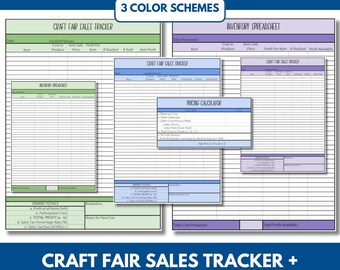 Craft Fair Sales Tracker + Inventory Spreadsheet (Excel, PDF, Google Sheets) + Bonus Price Calculator
