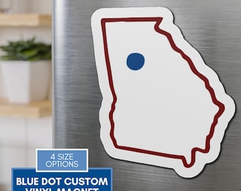 Blauer Punkt rot Zustand gestanzter Vinyl Magnet | Individuell angefertigtes Auto Dekor für den Aktivisten