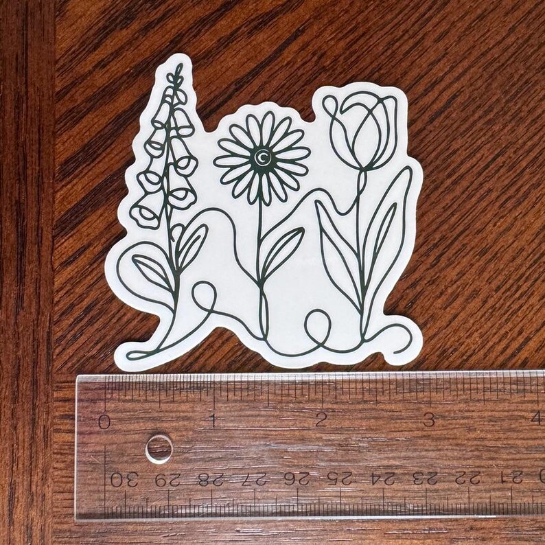Fingerhut Daisy Tulip Vinyl-Aufkleber | Indoor Outdoor, Subtile FDT Blumen, 3 "Glänzend Bild 10