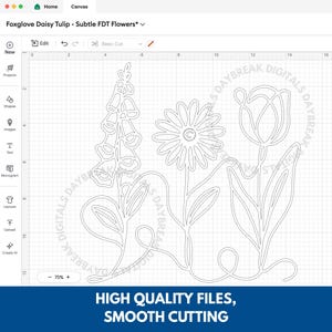 Subtle FDT Flowers Hand Drawn Clipart Bundle | Foxglove Daisy Tulip (Digital Download) SVG, PNG, Anti Trump, Anti Maga, Anti ICE, Pro Democracy, Social Justice, Feminist, Democratic Activist, Political Activism