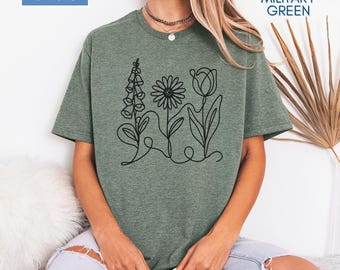 Foxglove Daisy Tulip Subtle FDT Flowers Graphic Tee | Floral Political Activist T-Shirt (Heather Colors)