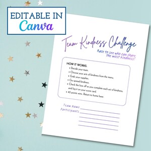 Random Acts of Kindness Group Activity Kit | Printable Team Challenge, Fully Editable (Canva Template)