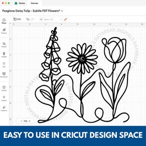 Subtle FDT Flowers Hand Drawn Clipart Bundle | Foxglove Daisy Tulip (Digital Download) SVG, PNG, Anti Trump, Anti Maga, Anti ICE, Pro Democracy, Social Justice, Feminist, Democratic Activist, Political Activism