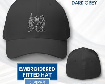 Cappellino da baseball/cappello anti-Trump con ricamo floreale FDT (2 taglie, elastico)