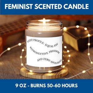 Vela de Cera de Soja Feminista | Presente de Empoderamento, Igualdade Salarial, Liberdade Reprodutiva (Ecologicamente Correto)