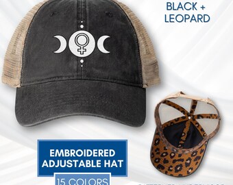Feminist Moon Mesh Back Women's Hat | Baseball Cap, Embroidered, Patterned Undervisor