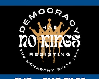 Democracy Has No Kings Clipart | Resisting Monarchy Since 1776 (Digital Download, SVG, PNG)
