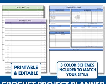 Crochet Pattern Project Planner | PDF, Excel & Google Sheets (Digital Download)