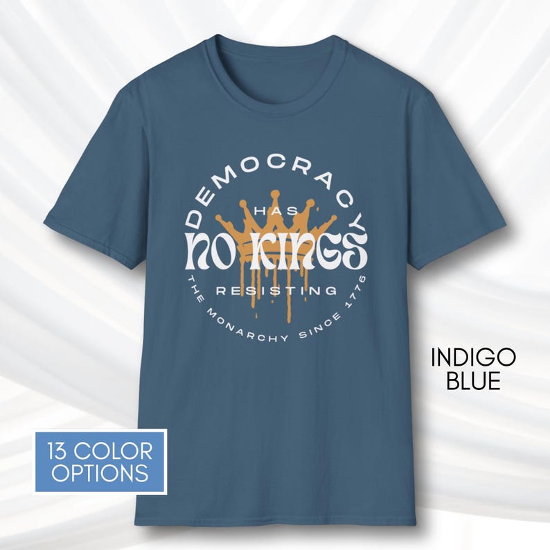 No Kings T-Shirt, Protest Graphic Tee, Cotton Activist Top, Unisex image 11
