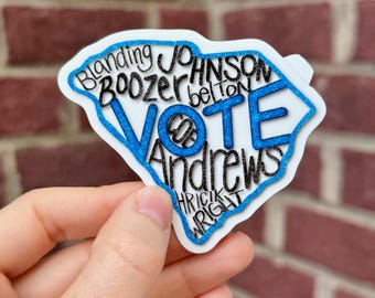 South Carolina Votes Blue 2026 Democratic Candidate Campaign Sticker | 3" Indoor/Outdoor Vinyl Decal