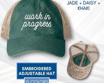 Work In Progress Mesh Back Women's Hat | Baseball Cap, Embroidered, Patterned Undervisor