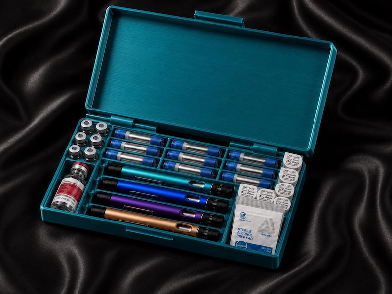 Peptide Pen Storage Box: Supports Peptide V2 Pens, Vials, Needles, Cartridges, Bac Water, etc
