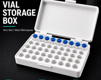 Caja de almacenamiento para viales de péptidos / Organizador para nevera de 3 ml, 5 ml, 10 ml y 30 ml