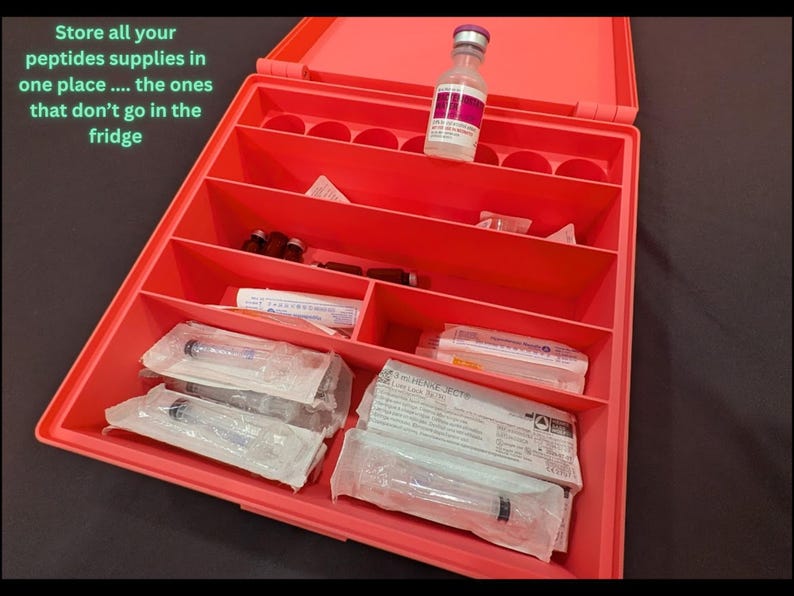 Peptide Supplies Storage Box: Syringes, Needles & Vials Organizer