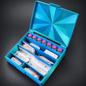 Peptide Supplies Storage Box: Syringes, Needles & Vials Organizer