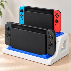 Dual Nintendo Switch Dock Stand, Switch 1 and Switch 2 Holder, Two-Tier Gaming Organizer