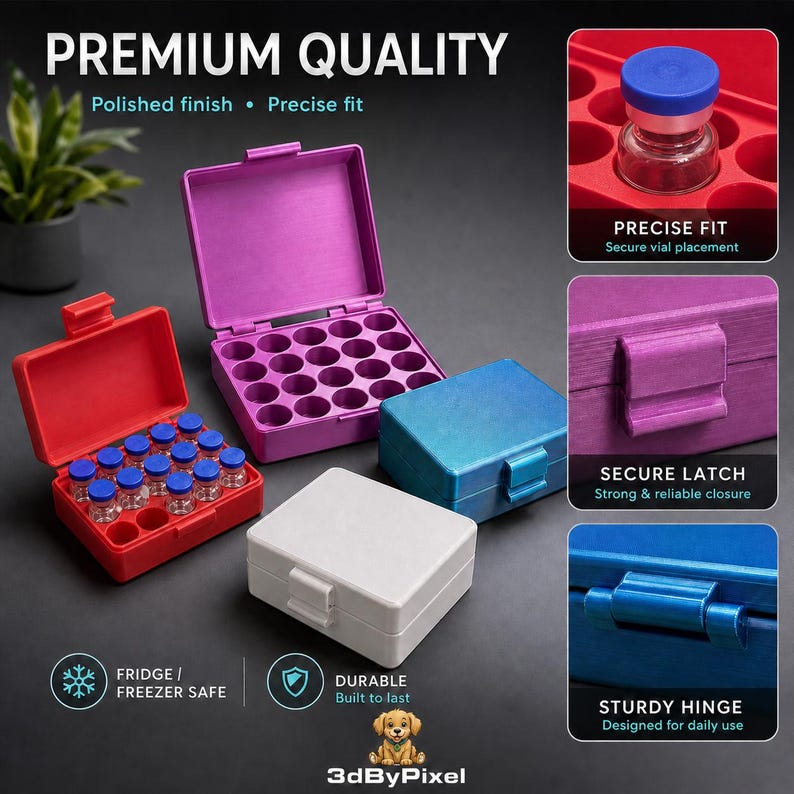 Peptide Pen Storage Box: Supports Peptide V2 Pens, Vials, Needles, Cartridges, Bac Water, etc