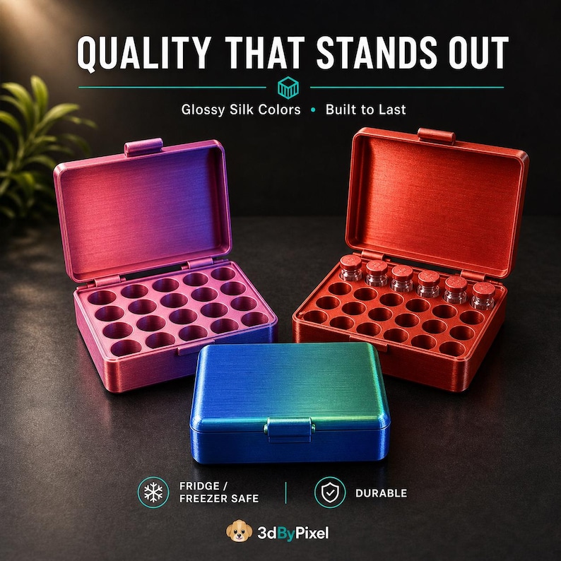 Peptide Vial Storage Box: 3ml, 5ml, 10ml, 30ml - Fridge and Freezer Safe