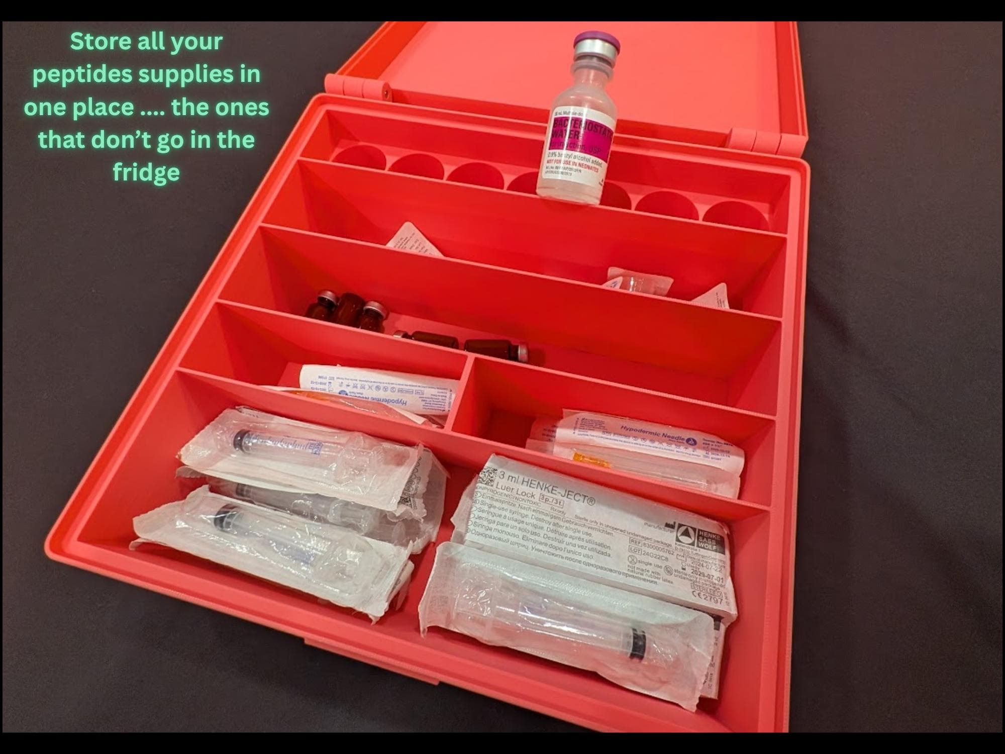 Peptide Supplies Storage Box: Syringes, Needles & Vials Organizer - Etsy