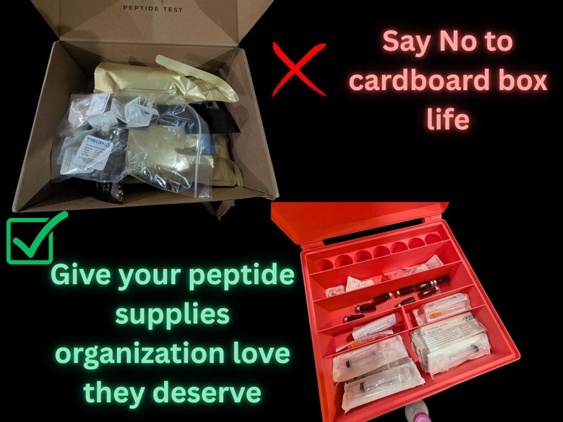 Peptide Supplies Storage Box: Syringes, Needles & Vials Organizer