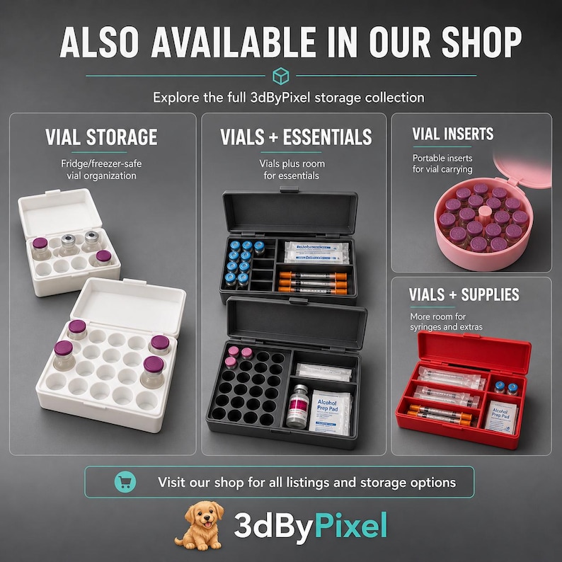 Peptide Vial Storage Box: 3ml, 5ml, 10ml, 30ml - Fridge and Freezer Safe