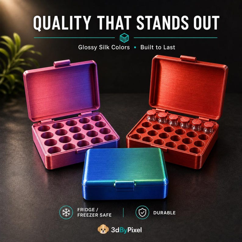 Peptide Vial Storage Box: 3ml, 5ml, 10ml, 30ml - Fridge and Freezer Safe