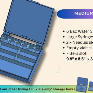 Peptide Supplies Storage Box: Syringes, Needles & Vials Organizer