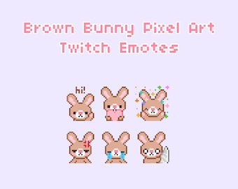 Brown Bunny Pixel Art Twitch Emotes