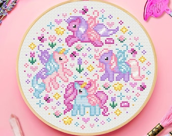 Pastel Fairy Ponies Cross Stitch Pattern PDF