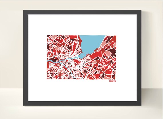 Illustrator map Geneva Switzerland