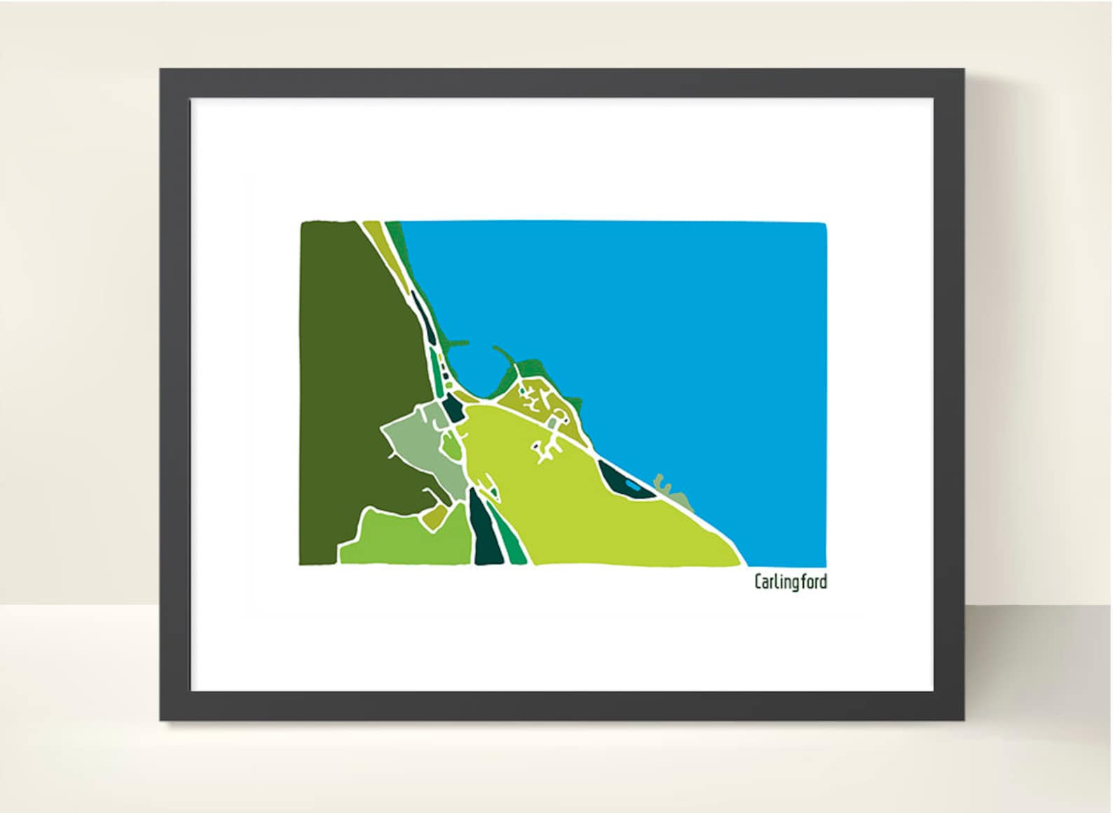 Carlingford Ireland Map Original Illustration Print Etsy