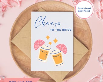 Trouwkaart AFDRUKBAAR | Aanstaande bruid | Toekomstige mevrouw | Proost voor de bruid | Verloving, bruiloft, vrijgezellenfeest | PDF JPG