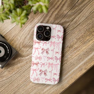 Pink Bows Phone Case, Ballet Inspired Slim Cases, Cute Phone Accessories, Gifts for Dancers, Girls, Birthday, Dance Studio