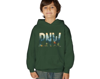 PNW Forest Hoodie| PNW Hoodie | Pacific Northwest Youth Sweatshirt | Outdoor Adventure Sweatshirt | Youth Hiking Hoodie | Hiker Gift |