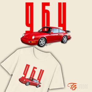 Classic Porsche 964 Unisex Softstyle T-Shirt, Vintage Car Tee, Car Enthusiast Shirt, Retro Car Lover Top, Automotive Apparel