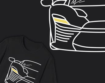 Camiseta Ferrari SP3: silueta del superdeportivo Daytona - Regalo para amantes de los coches