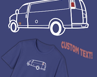 Custom Text Chevy Van T-Shirt: Retro Graphic Tee