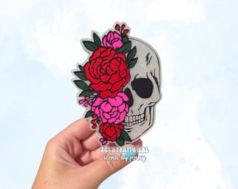 Floral Skull Car Freshie