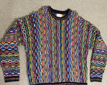 Vintage 1990s Authentic COOGI 3D Mosaic Multi Color Textured