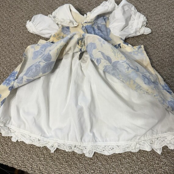 Vintage 80s Jo Lene Baby Toddler Ruffle Collar Floral Dress 2T Made USA *spot View 5