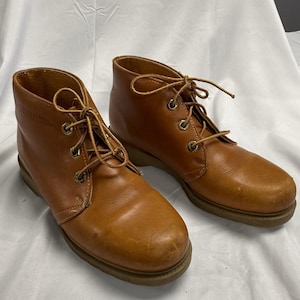 Vintage Womens 5 1/2 Wolverine Ankle Work Boots Brown Utility Chore