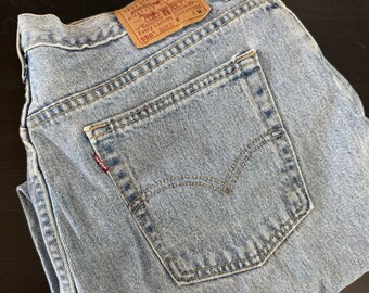 Vtg Levis 550 Baggy Tapered Mom Blue Jeans Sz 20 36x31 100% Cotton USA Light